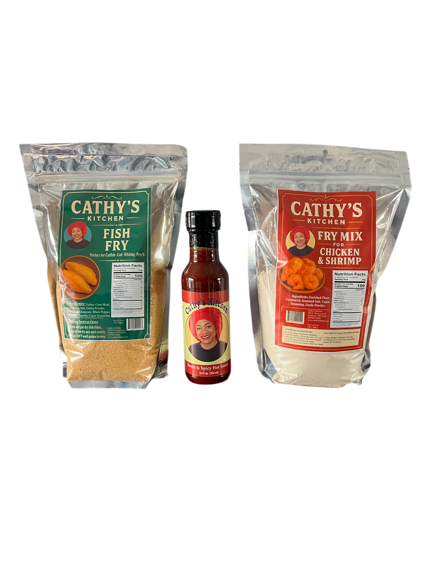 Cathy's Kitchen Fry Mix, The Fish Fry & The Sweet Spicy Hot Sauce