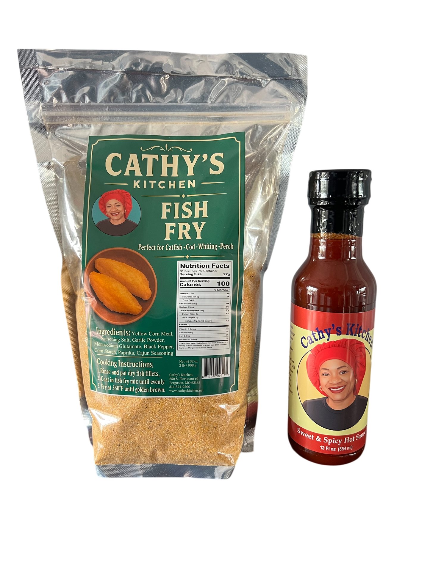 Cathy's Fish Fry + Sweet & Spicy Hot Sauce (New Combo / Save 10% Now)