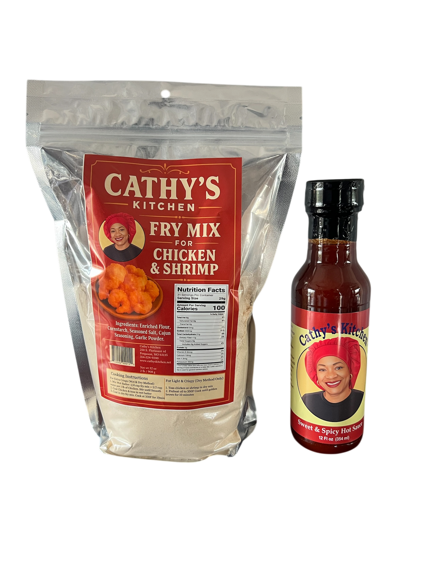 Cathy’s Kitchen Fry Mix + Sweet & Spicy Hot Sauce (Best Seller Combo - Save 10% Now)